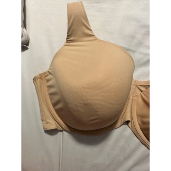 Catherine's Plunge Bra 50D Beige Compressed Foam Cups Underwire Wide Cushioned S - Picture 2 of 6
